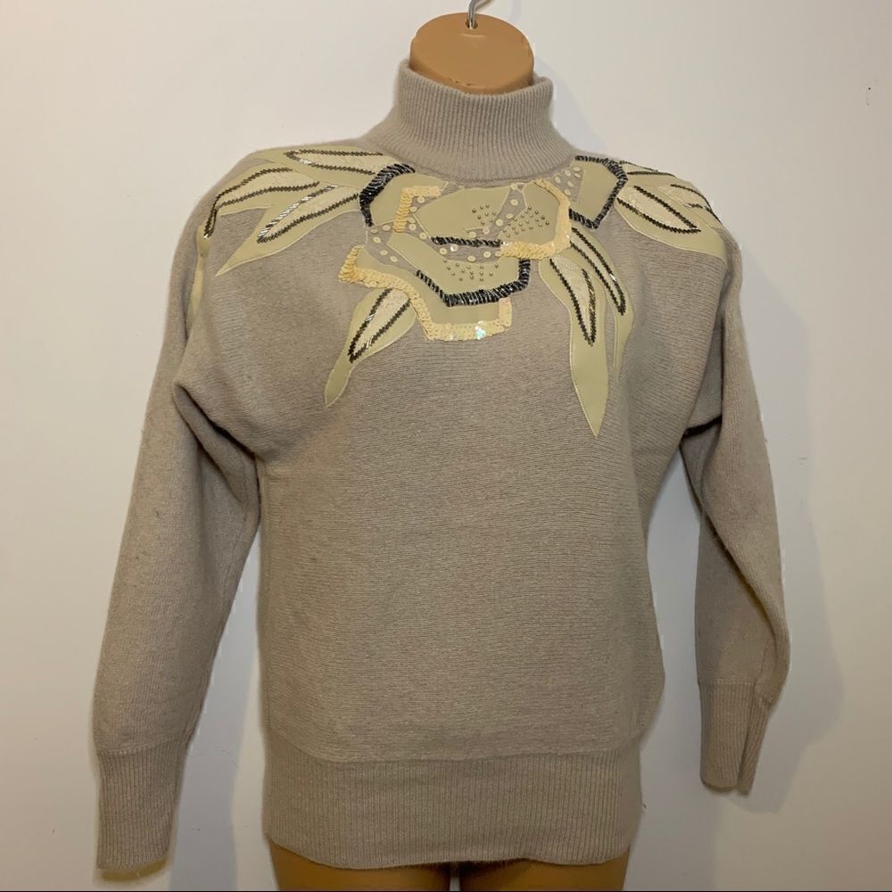 Vtg Lindsey Blake 80s Lambswool Angora Sweater M